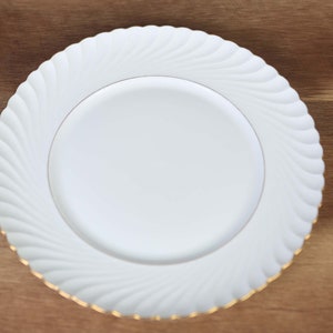 Royal Tettau Germany Salad Plate Annette Pattern, White Swirl with Gold Trim