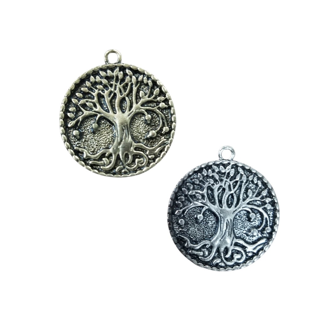 Tree of Life Charm, Brass and Silver Tree of Life, Bracelet Charm for