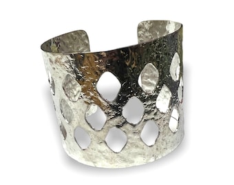 Brass Cuff Bracelet | Silver Plated Brass (BCB15)