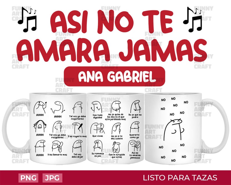 Asi no te amara jamas Taza Flork Cancion Ana Digital File Etsy España