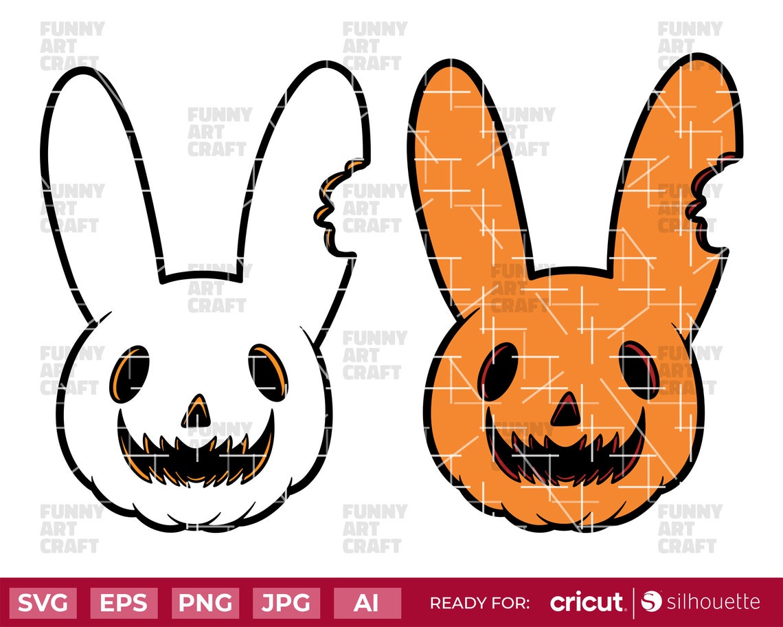 Bad Bunny Halloween SVG PNG Digital Dile Clipart - Etsy