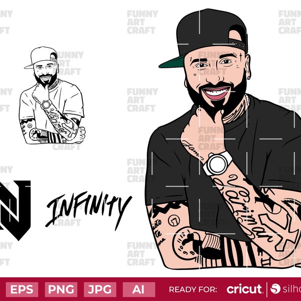 Nicky Jam Svg Infinity Tour Logo, Sublimation, Layered Digital File ready for Cricut