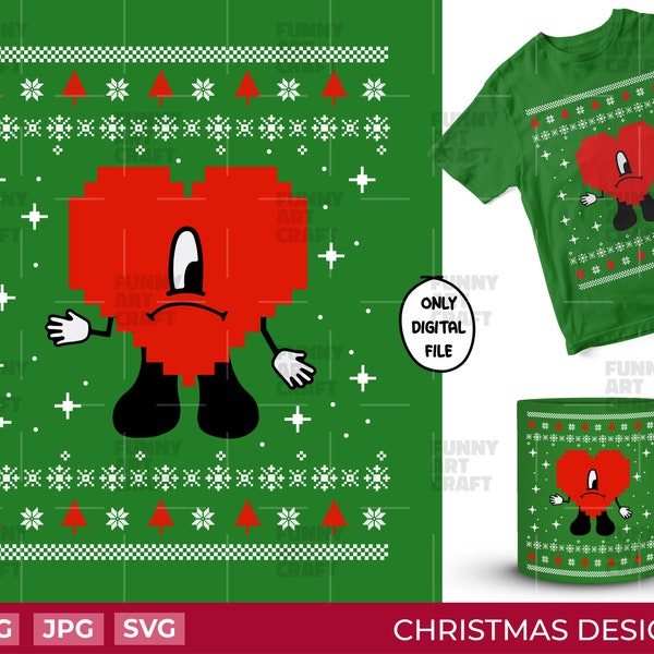 Bad Bunny Png Svg Ugly Christmas Sweater Digital File