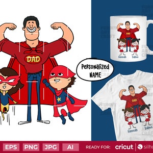 Super Papa Svg, Png Custom Clipart Digital File Father Gift for Tshirt, Mug, Tumbler, Stickers