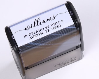 Niestandardowy stempel z adresem zwrotnym, Samotuszujące stemple z adresem zwrotnym, Spersonalizowany stempel z adresem, Stempel z adresem na prezent na parapetówkę
