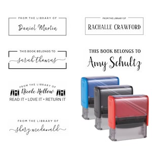 Custom Library Stamp, From the Library of Stamp, This Book Belongs To Stamp, Self inking Library Stamp, EX Library Stamp
