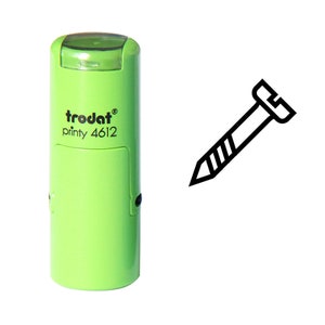 May include: Green self-inking stamp with the text "trodat printy 4612" and a black outline of a screw.