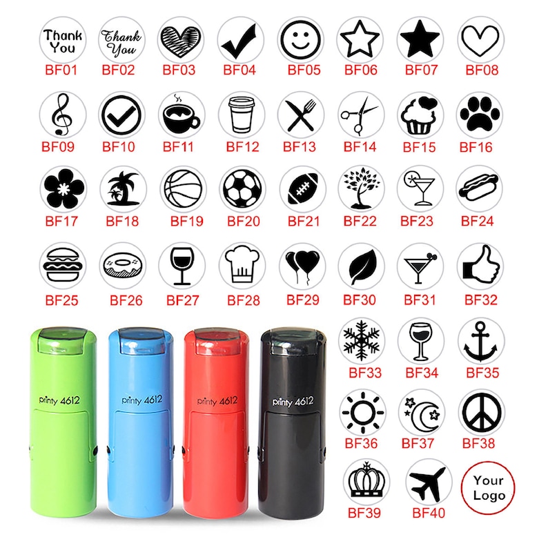 Sello autoentintable personalizado para tarjeta de fidelización, sello con logotipo pequeño, sello para tarjeta de fidelización, minisello con logotipo, sello para tarjeta de café, sello pequeño de fidelización imagen 1