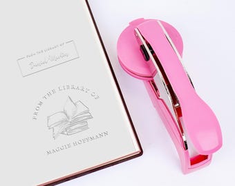 Personalized Book Embosser, Floral Book Stamp, Custom from The Library of Stamp, Library & Teacher Book Labeling Made Easy