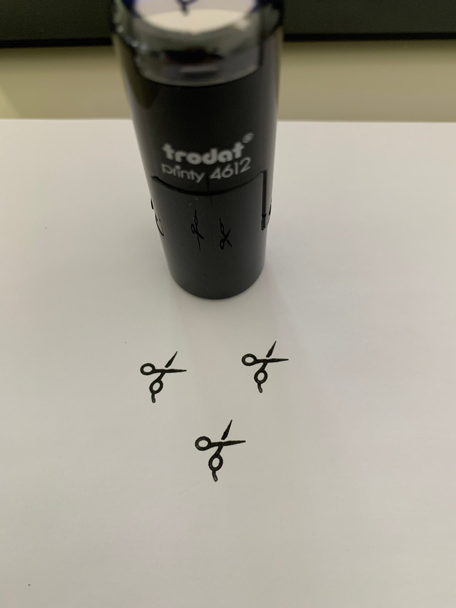 Scissor Self Inking Stampscissor Rubber Stamp Etsy