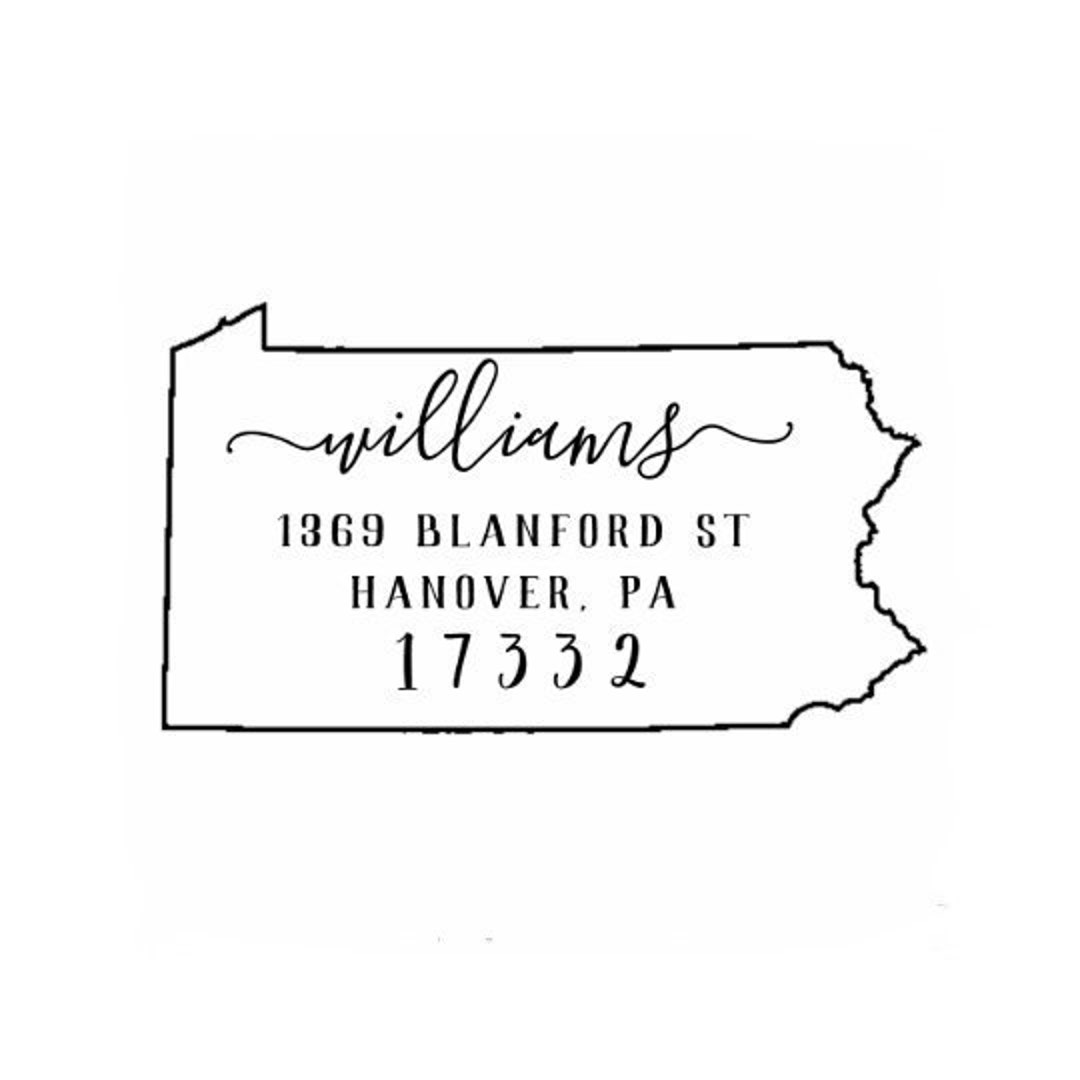 Pennsylvania Stamp, PA Address Stamp, Self Inking, Pennsylvania Gift Etsy