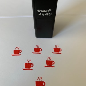 Kleine loyaliteitskaart Mini Self Inking Stamp: koffiekopje
