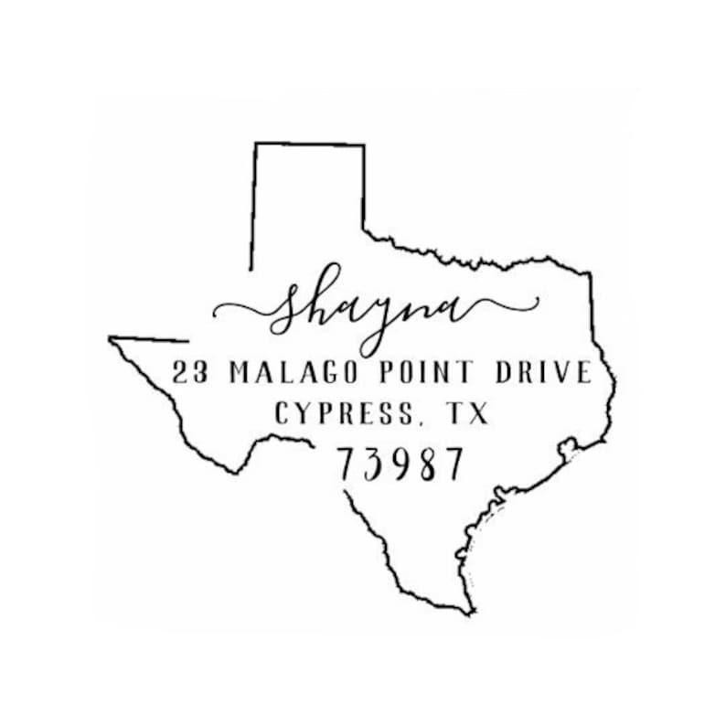 State Stamps Personalized Texas Return Address Stamp Custom Texas Self Inking Address Stamp