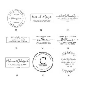 Tampon d'adresse auto-encreur, tampon d'adresse personnalisé, tampon d'adresse personnalisé, choisissez parmi 15 couleurs d'encre