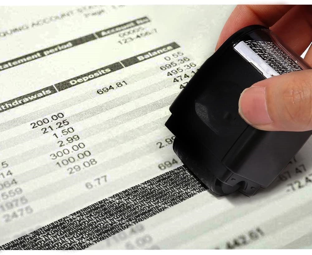 Identity Theft Protection Roller Stamp - Designed for Secure
