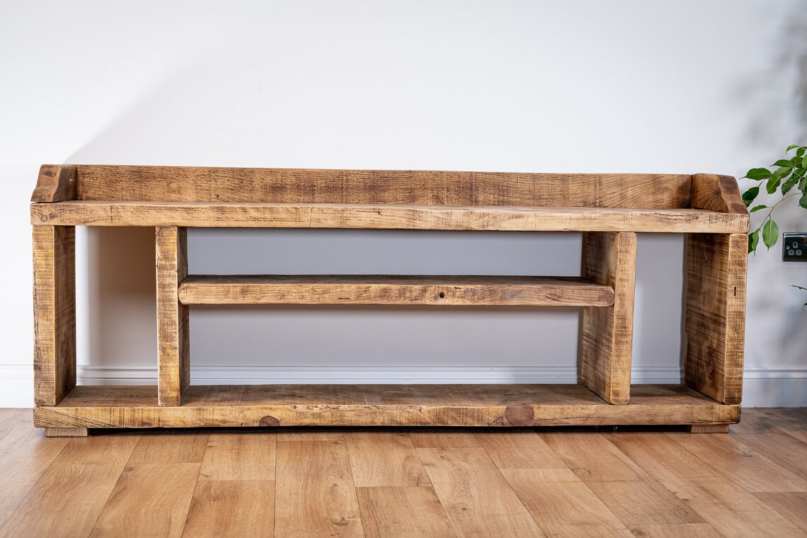 Rustic Shoe Rack. Reclaimed wood boot rack. Hallway Furniture Etsy