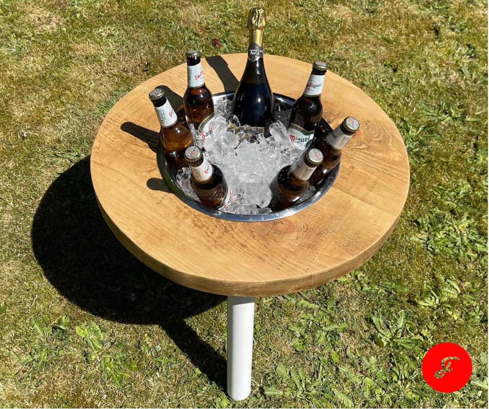 Ice Bucket Side Table. Outdoor side table with built in drinks Etsy