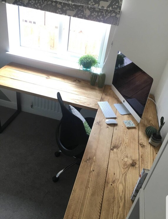 Rustic Office Desk Industrial Style With Metal Steel Frame - Rustic Office Furniture Uk Rustic Office Desk Industrial Style With Metal Steel Frame - Rustic Office Furniture Uk