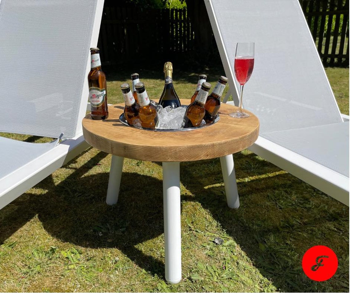 Ice Bucket Side Table. Outdoor side table with built in drinks Etsy