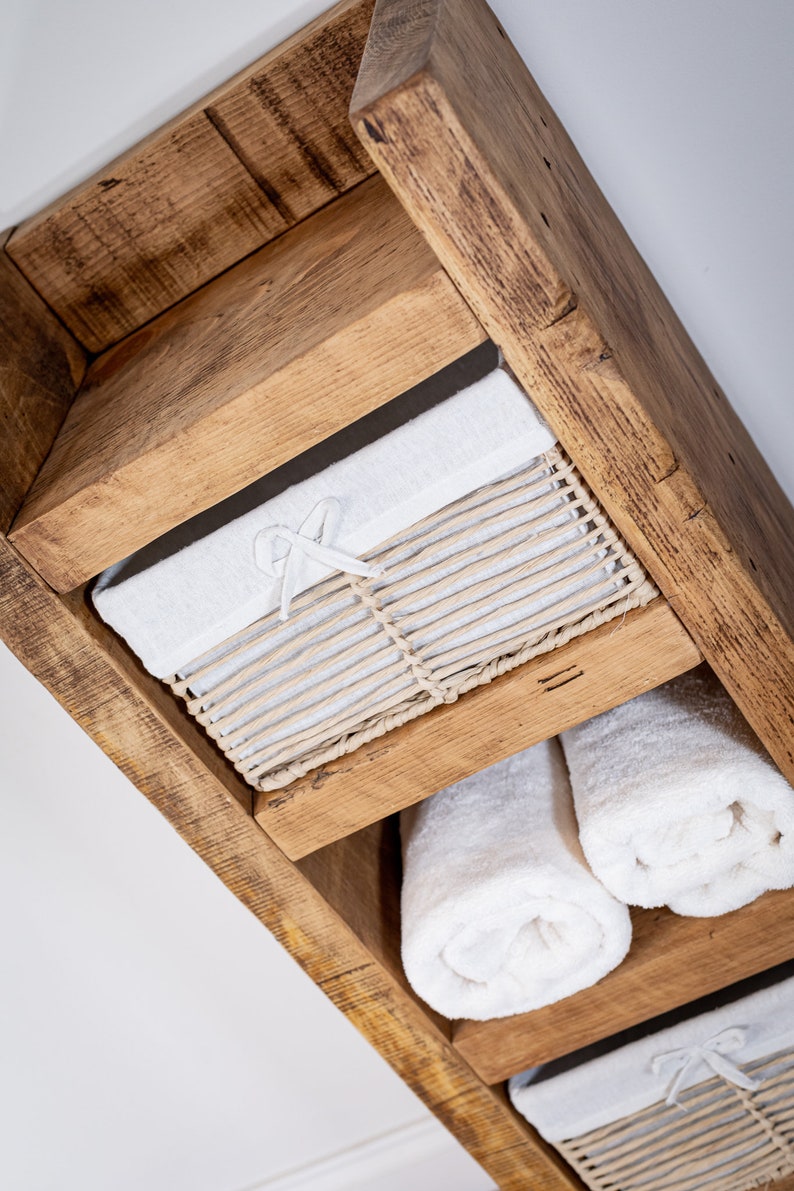Bathroom Storage Unit Rustic Reclaimed Wood Etsy
