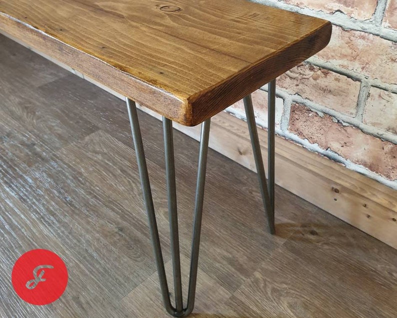 Hairpin Leg Bench Rustic Reclaimed industrial style Etsy