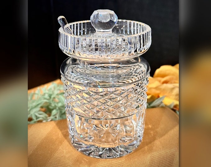 Waterford Crystal Honey Jar / Honey Jar With Lid / Small Jar With
