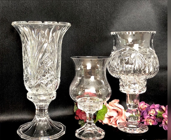 Glass Hurricanes / Hurricane Candle Holders / Taper Candlesticks Holders / Glass Hurricane Lamps / Hurricane Centerpiece Candle Holders