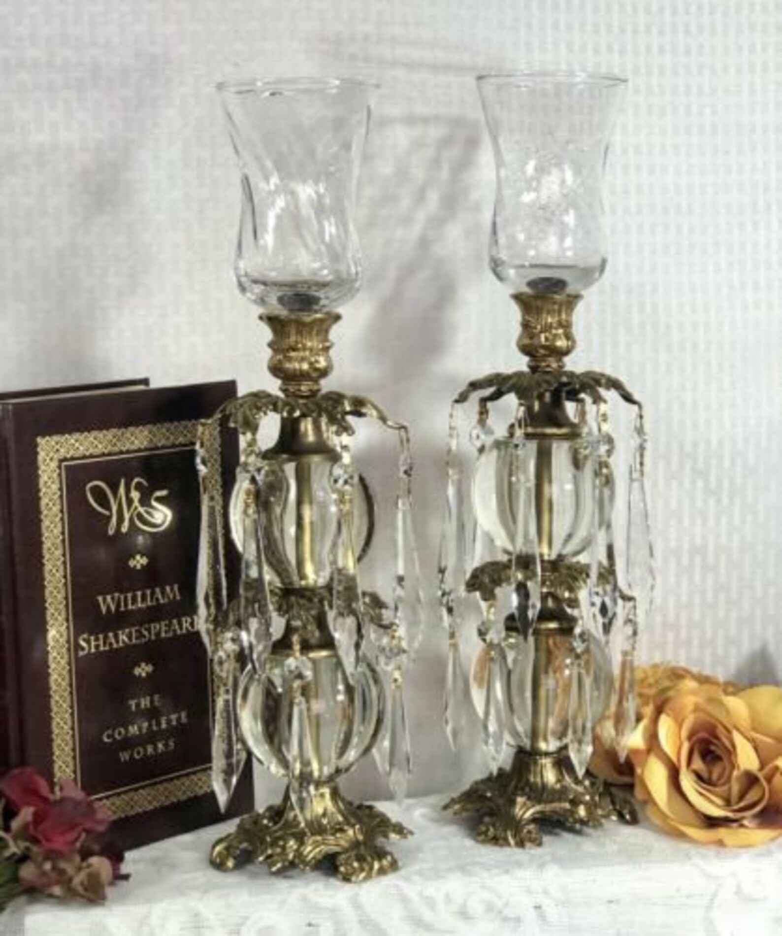 Vintage L&L WMC 1973 Brass And Glass Candle Holders With Etsy