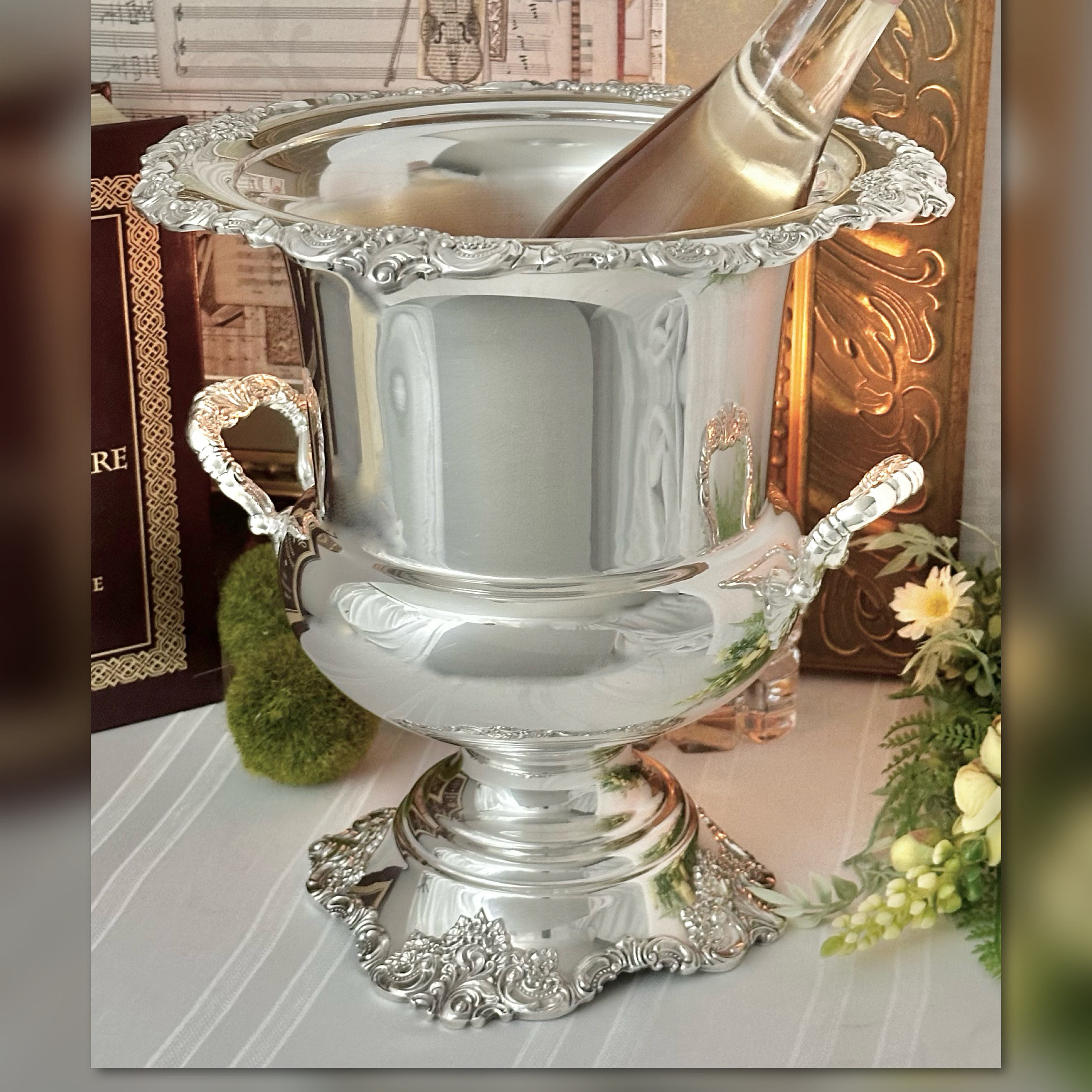 Wallace Baroque Wine Cooler / Baroque Silver Plated Champagne