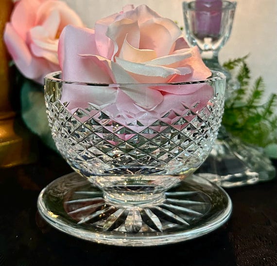 Waterford Alana Dessert Bowl / Footed Alana Waterford Crystal Ice Cream Bowl / Cut Glass Vintage Waterford Crystal Bowl / Alana Dessert Bowl