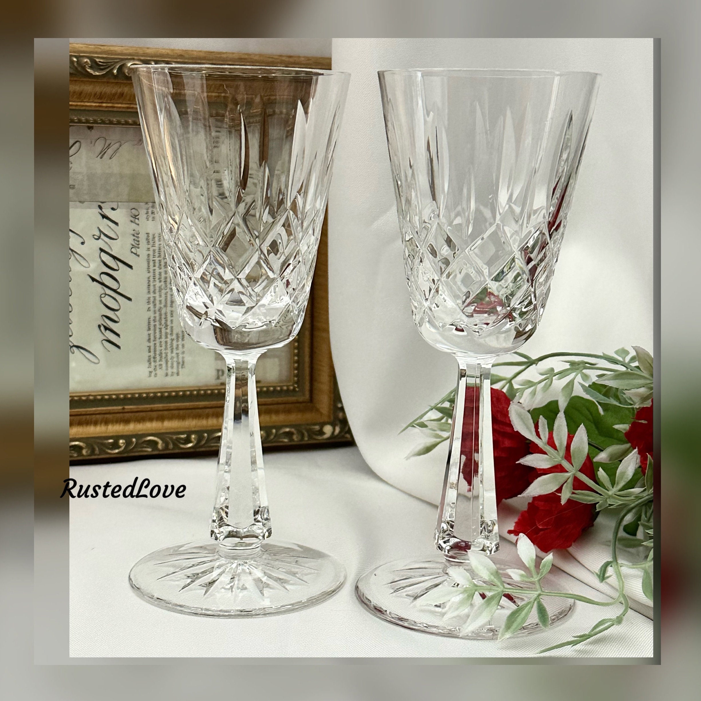 Galway Crystal Clifden Red Wine Glass Cut BlownVintage Wine Glass Viintage  - 1 *