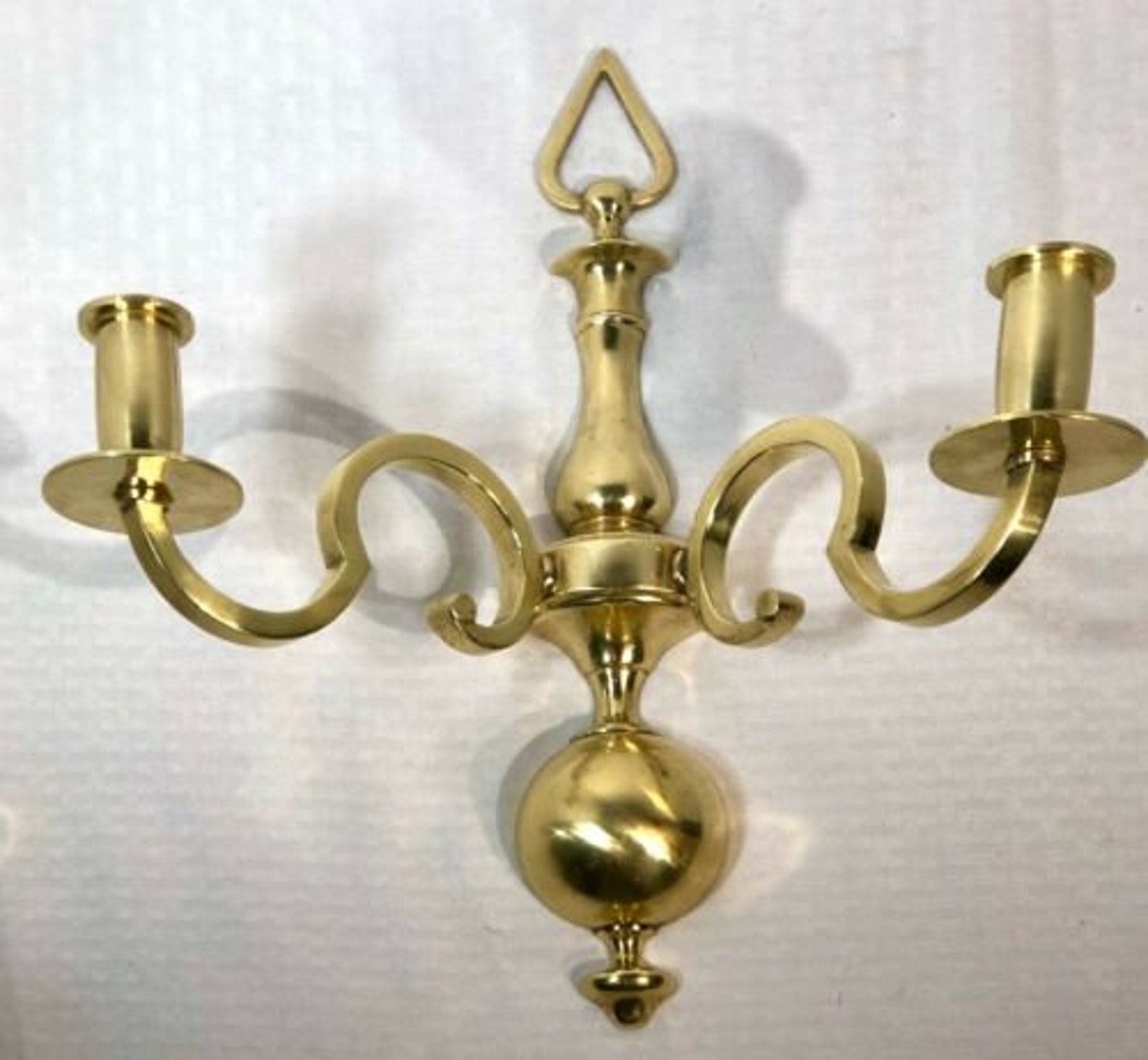 Vintage Solid Brass Wall Candle Sconces Taper Holders x 2 Etsy