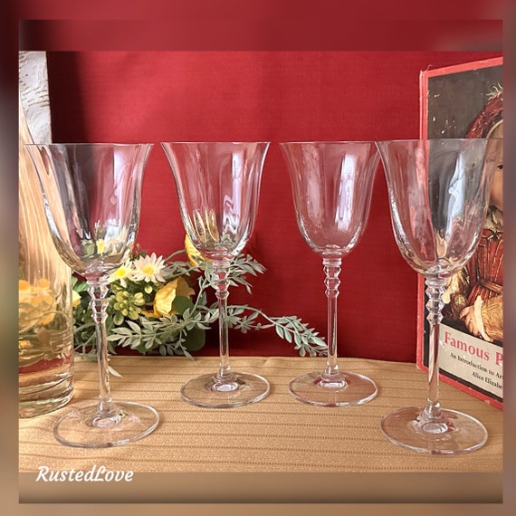 Mikasa Sonata Water Glasses / Sonata Clear Glass No Trim / Vintage Mikasa Water Goblets / Vintage Mikasa Glassware / Water Glass Set of 4