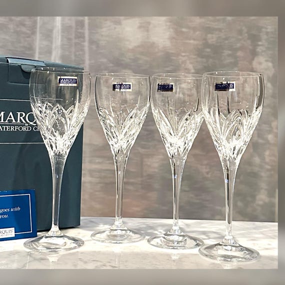 Waterford Marquis Caprice Wine Glasses / Vintage Waterford Caprice Goblets / Caprice Waterford Wine 8.5" / Marquis Waterford Wine Glasses 4