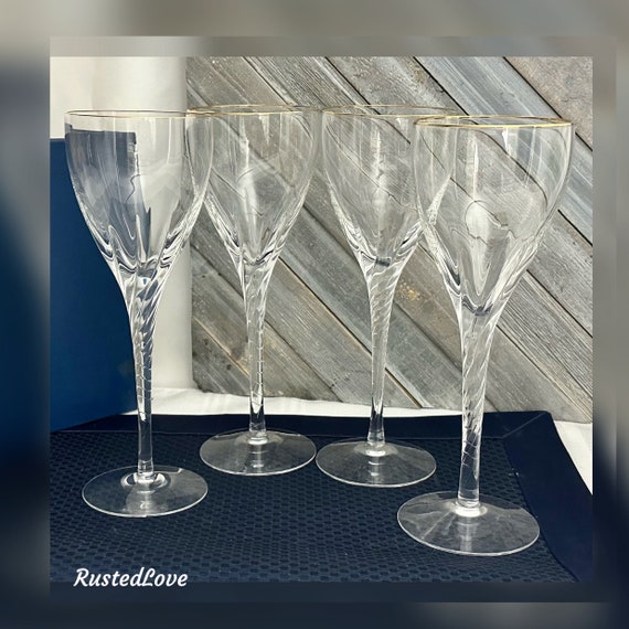 Lenox Encore Gold Water Goblets / Lenox Gold Rimmed Water Goblets / Encore Lenox Water Glasses / Lenox Gold Encore Water Glasses - 4
