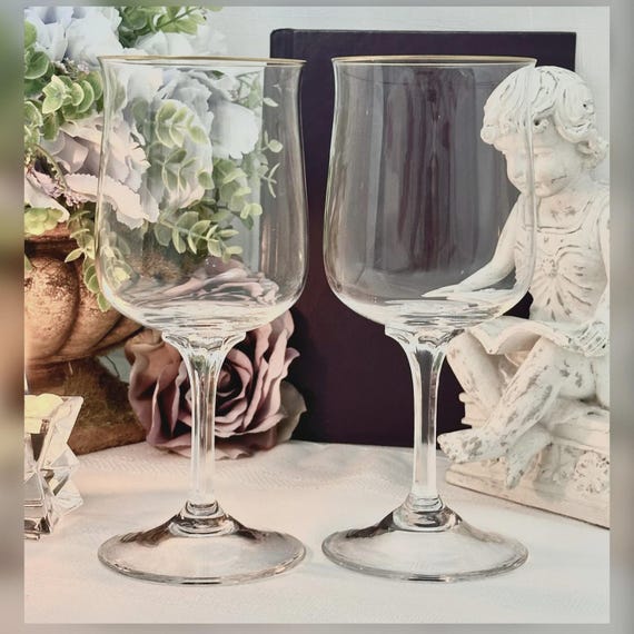 Lenox Intrigue Gold Rim Water Glass Pair Replacement Glass USA