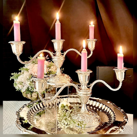 Kirk & Son Sterling Silver Candelabras / Stieff Sterling Silver Candlesticks / Sterling Kirk and Sons Candle Holders with Arms - 2