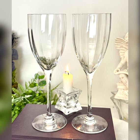 Orrefors Optica Symphony Water Glasses / Optica Symphony Glasses / Clear Optica Blown Water Glasses / Orrefors Optic Bowl Water Goblets