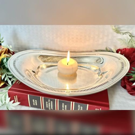 Sterling Silver Bread Basket / Vintage Silver Pierced Edged Serving Dish / Unmarked Sterling Silver Serving Bowl / Silver Bread Basket