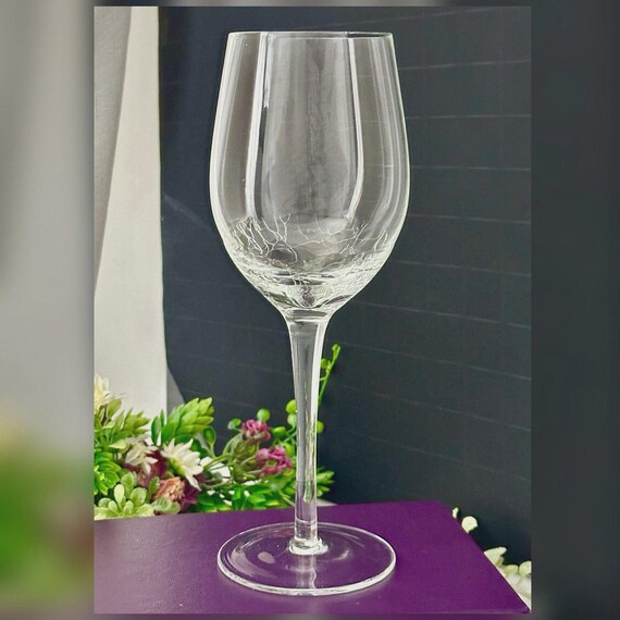 Pier 1 Crackle White Wine Glass Replacement Single 8 7/8"