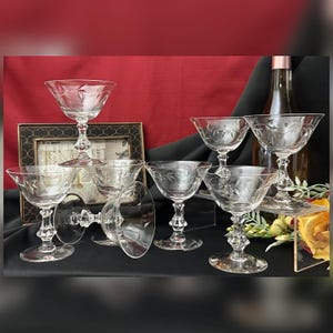 Bryce Woodflower Dessert Cups Set of 8 Vintage Champagne