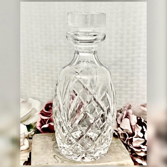 Vintage Waterford Crystal Drogheda Decanter, Blown Glass Liquor Holder