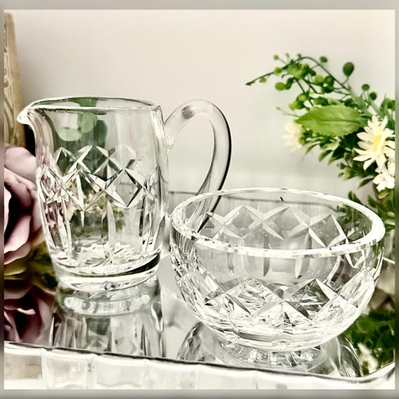 Waterford Kerry Creamer Sugar Bowl Set Crystal Serving Set Ireland