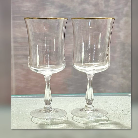Noritake Water Glasses / Noritake Admiration Gold Trimmed Water Glasses / Noritake Gold Rimmed Admiration Glasses / Vintage Water Glasses 2