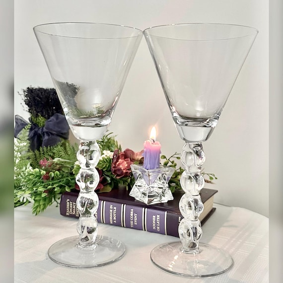Wine Glasses Tall Z Gallery / Wine Glasses Round Ball Knob Stem / ZGG1 Wine Glasses / Vintage Wine Glasses / Z Gallery Tall Wine Glasses 2