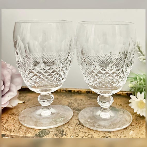 Waterford Colleen Water Glasses Pair Short Stem Irish Crystal Replacement