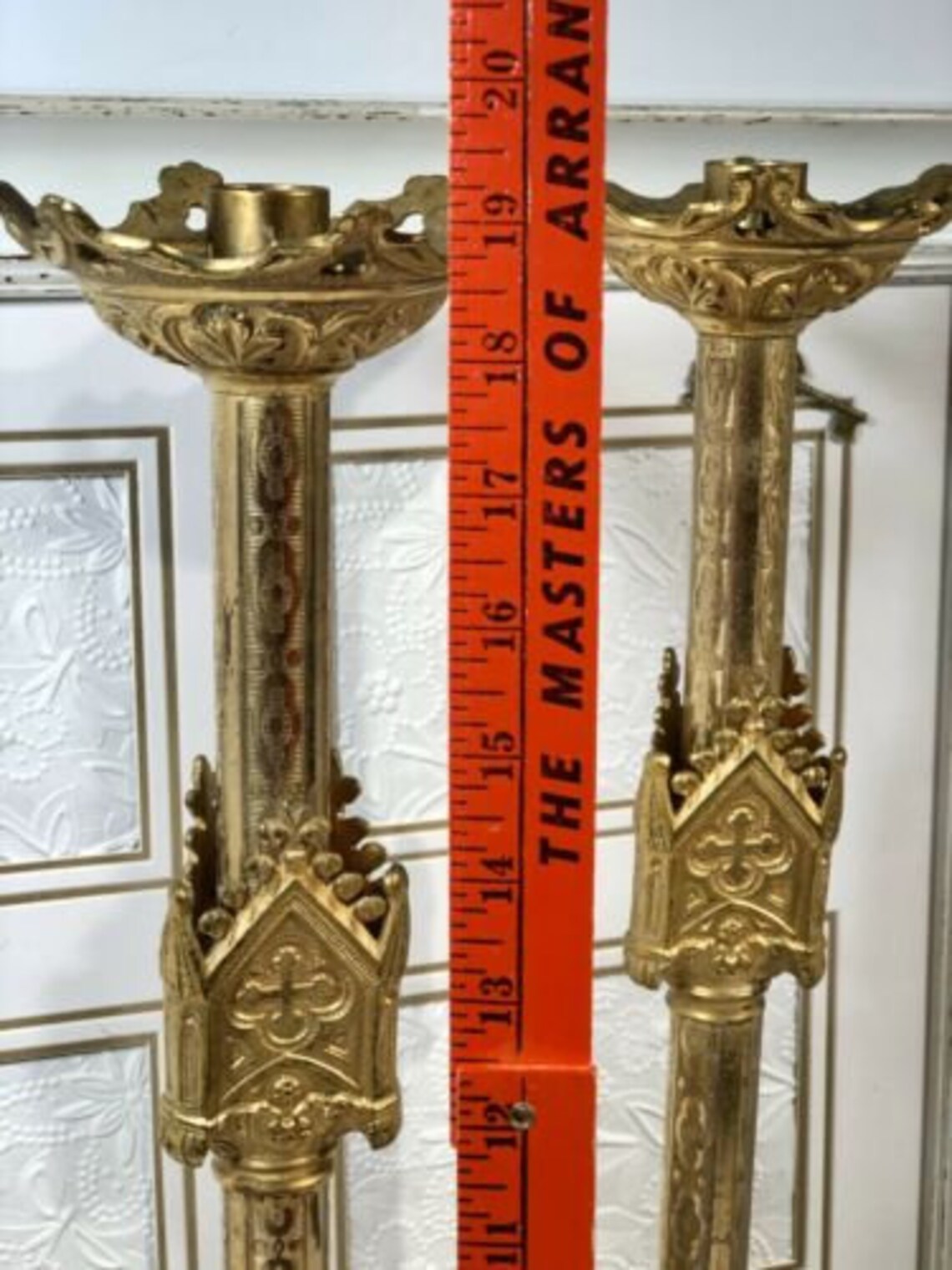 Antique Brass Ornate Church Candle holders Religious 20 Etsy