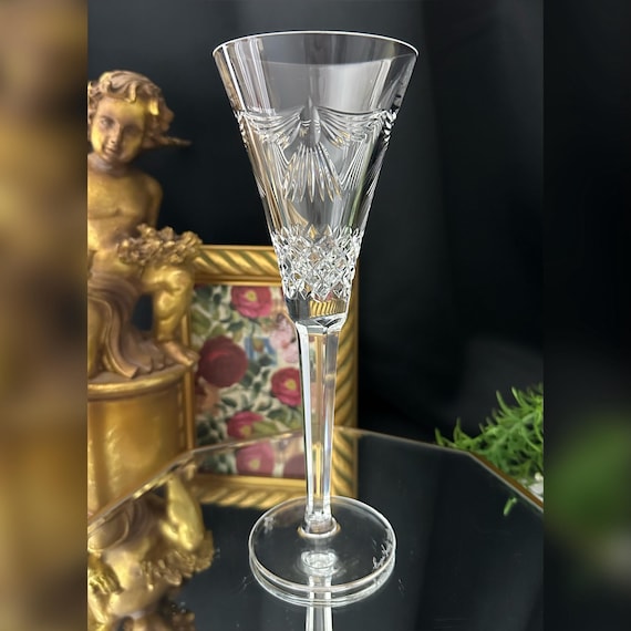 Waterford Crystal Signed Peace Champagne Flute / Waterford Millennium Series Signed Eugene Young 2002 / Peace Champagne Toasting Flute