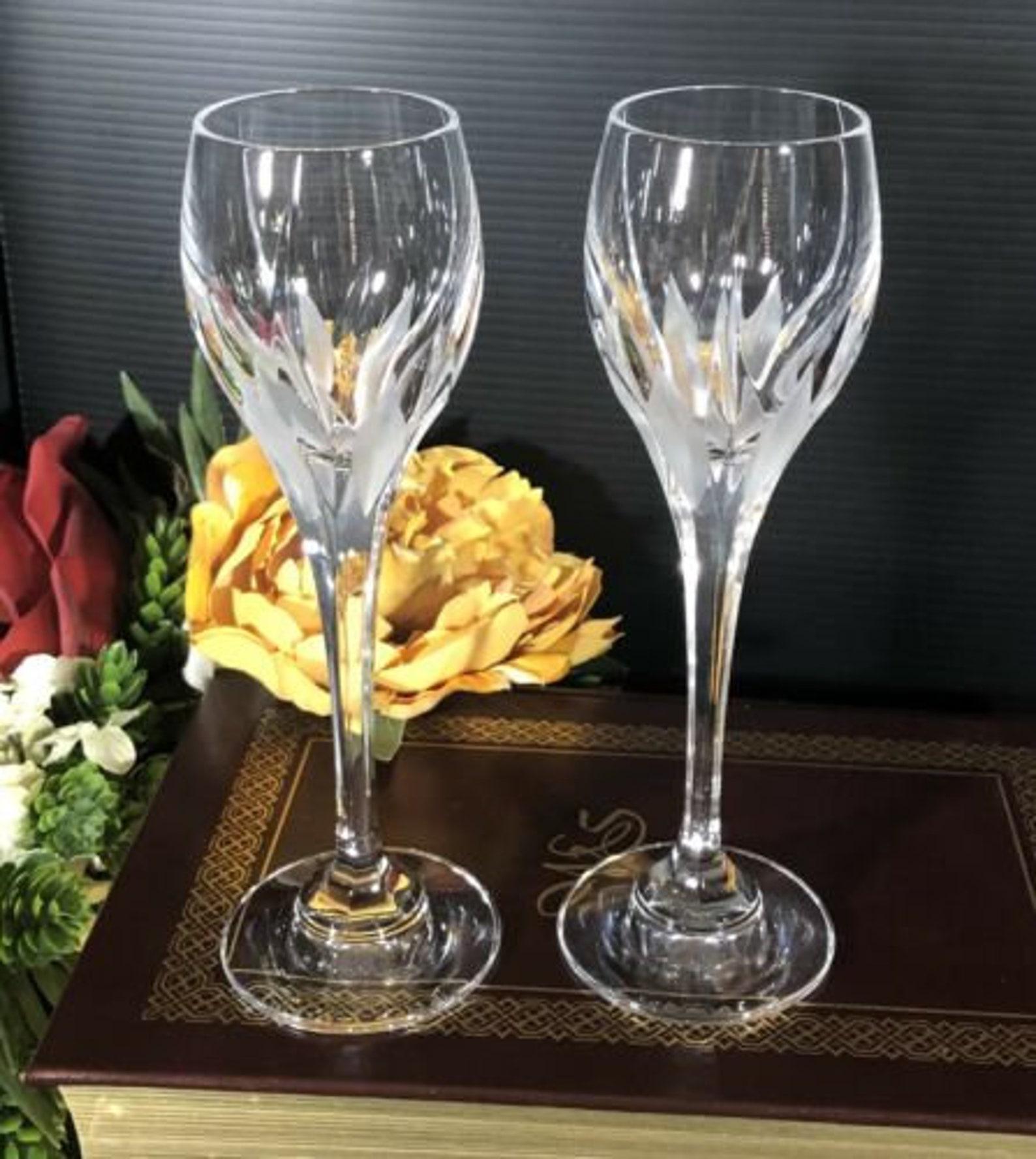 Vintage Cordial Glasses / Mikasa Glasses / Flame D'amore / Etsy