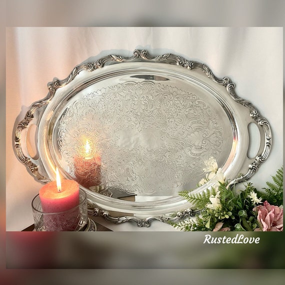 Wallace Silver Plated Tray / La Reine Wallace Coffee and Tea Tray / Silverplated Serving Tea Tray / Wallace La Reine Silver Plated Tray